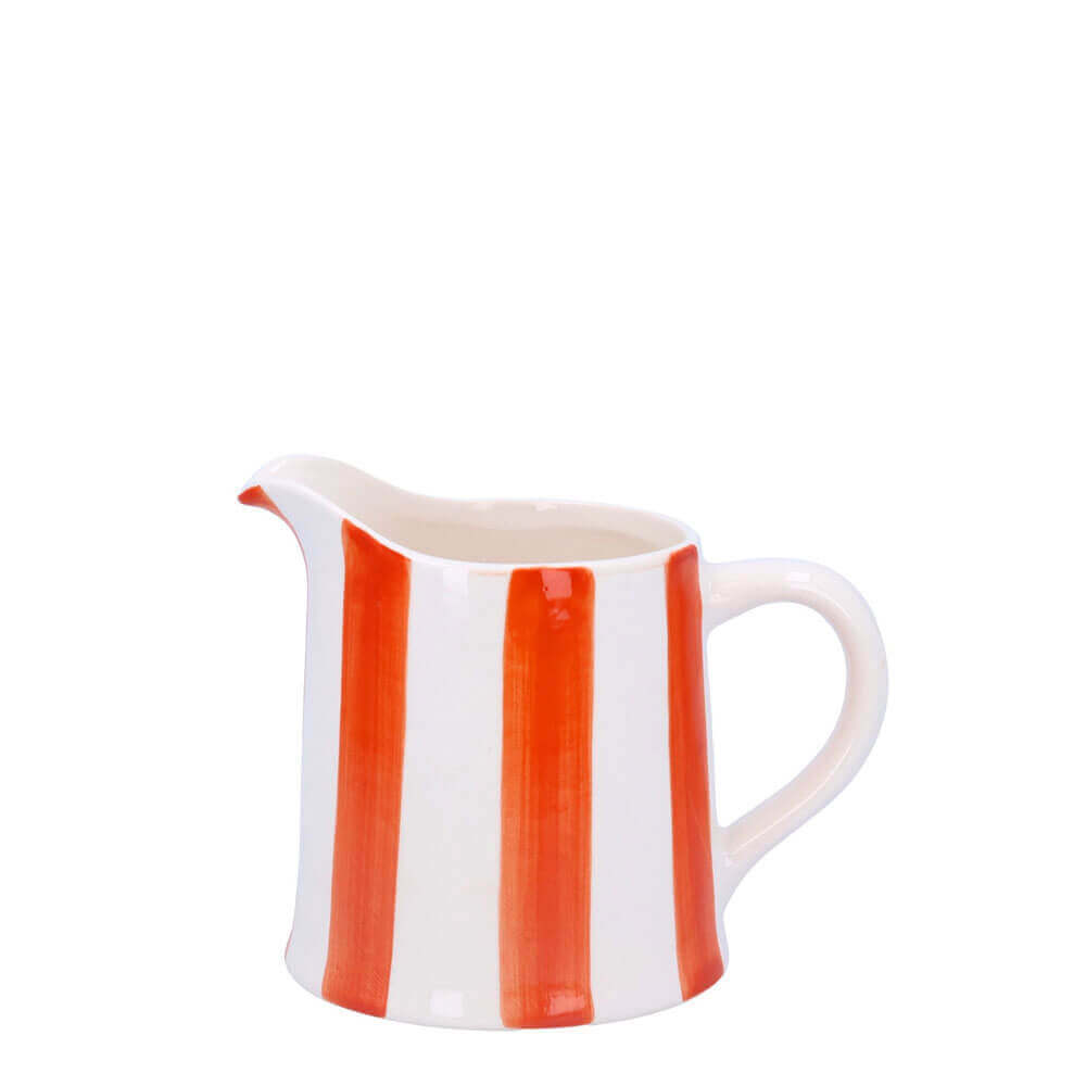 Gisela Graham Stoneware Creamer Jug Orange Stripe